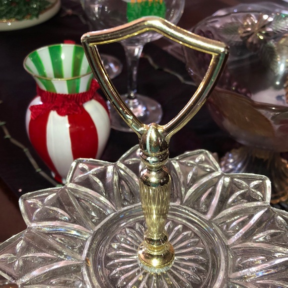 Vintage (antique) crystal layered serving dish - Picture 4 of 7